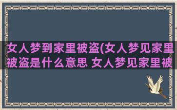 女人梦到家里被盗(女人梦见家里被盗是什么意思 女人梦见家里被盗好不好)